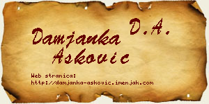Damjanka Ašković vizit kartica